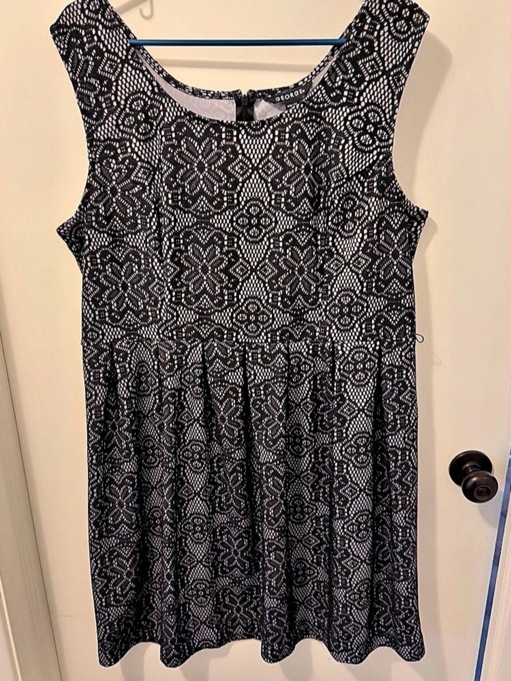 George Lace Mini Dress in Black & Gray Size XXL (18/20)